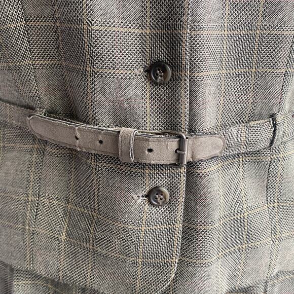 VINTAGE DAVID BROOKS Plaid Suit Women’s Size 10 Tan Glen Plaid Vest Trouser - Picture 5 of 13